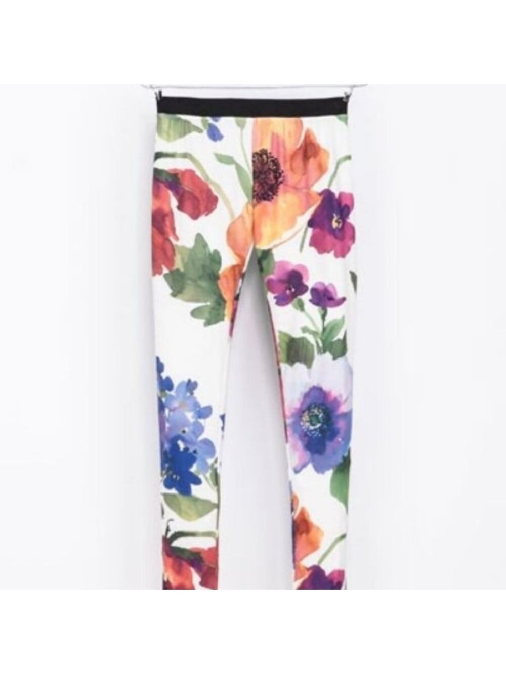ZARA TRF COLLECTION White TROPICAL FLORAL Tights